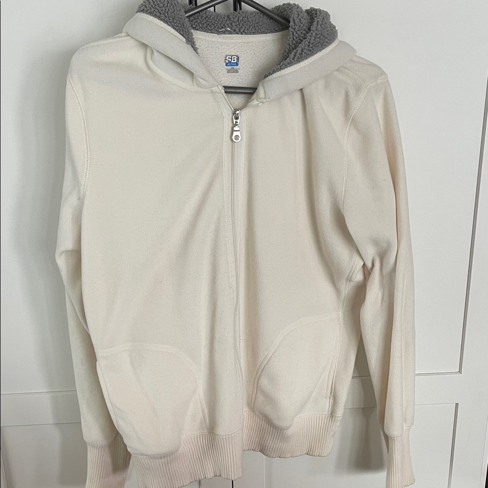 Women's Cream Zip-Up Hoodie
